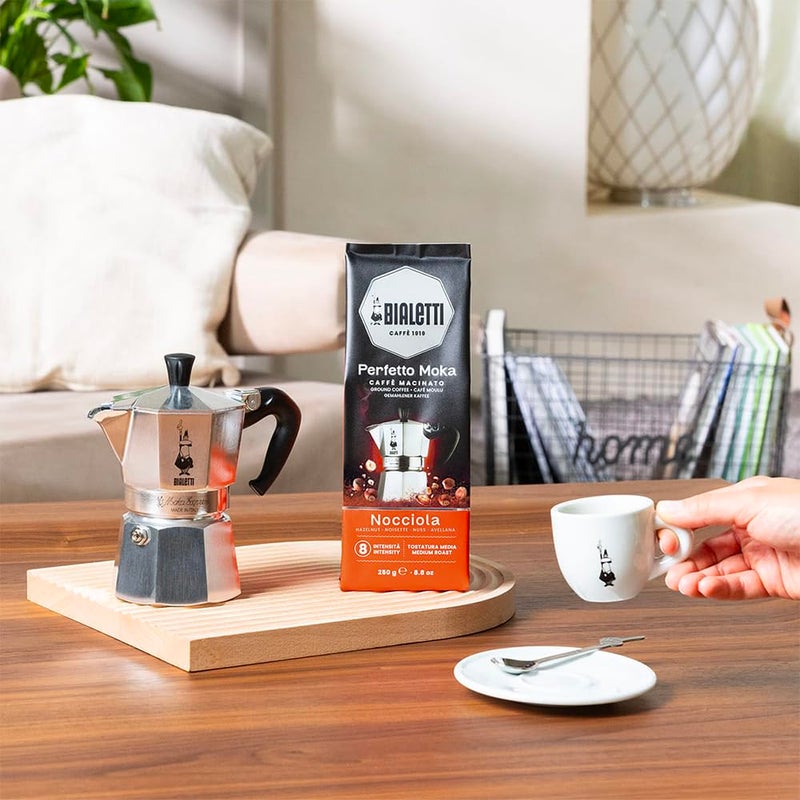 Bialetti - Perfetto Moka Nocciola: Medium Roasting Ground Coffee, Hazelnut Aroma, 8.8 Oz - 250g, Bag with Flavour-Saving Valve - Image 2